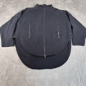 Free People Movement Jacket Womens Small Black Full Zip High Neck Asymmetrical